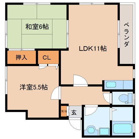 大和西大寺駅 徒歩9分 2階の物件間取画像